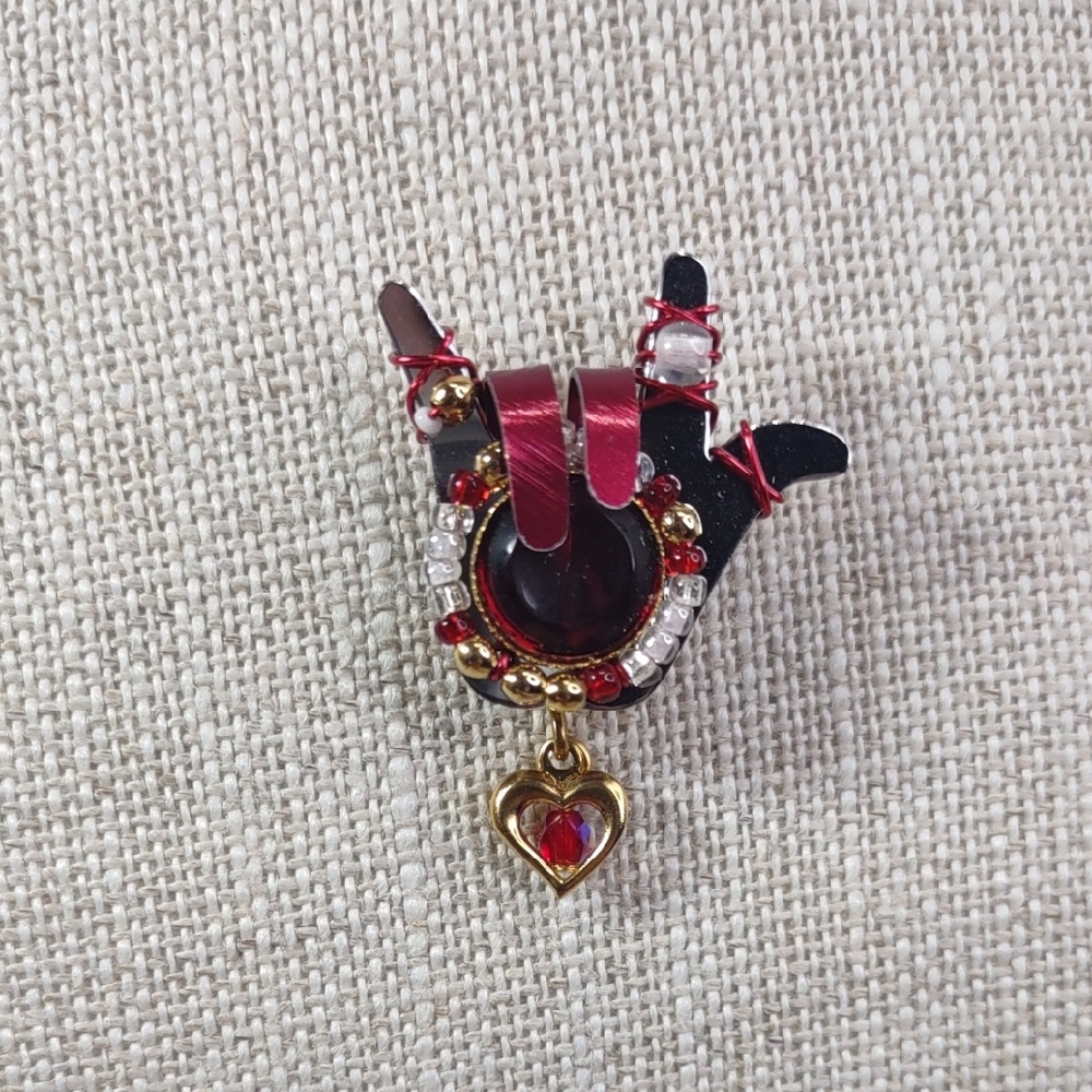 Vintage Liztech "I Love You" Hand Tie Tac Pin